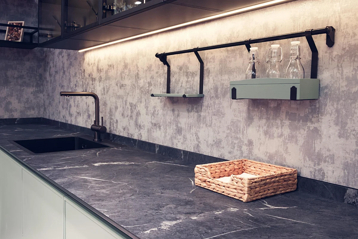 Industrial-Themed Concrete Kitchen Countertop